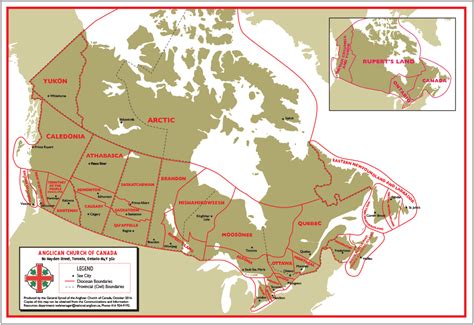 Map Of Dioceses And Provinces Of The Anglican Church Of Canada The