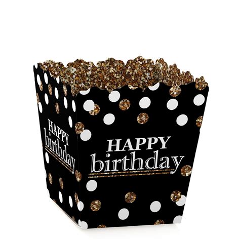 Adult Happy Birthday Gold Party Mini Favor Boxes Birthday Party