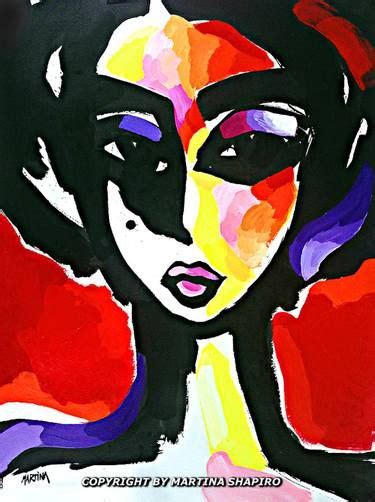Red And Purple Girl Painting By Martina Shapiro Abstract Art