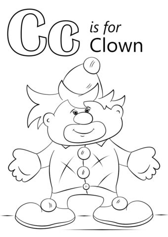 Int red = 0x33, green = 0x55. Letter C is for Clown coloring page | Free Printable ...