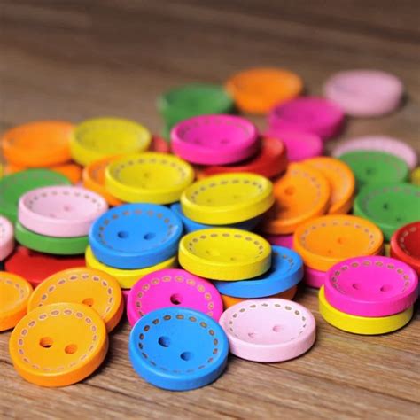 Best Selling 50pcs Round Buttons 2 Holes Mixed Sewing Buttons Flatback