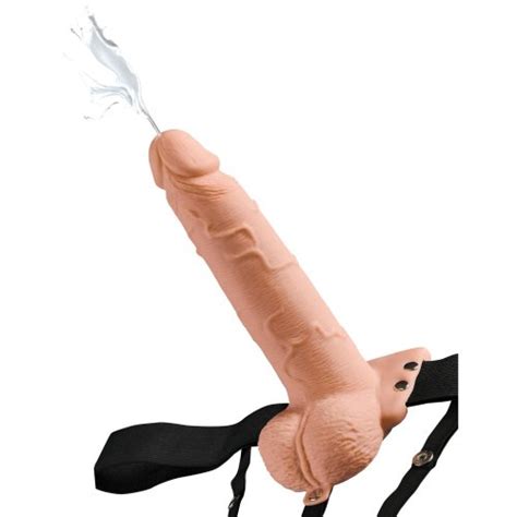 Fetish Fantasy 75 Hollow Squirting Strap On With Balls White Sex Toys And Adult Novelties