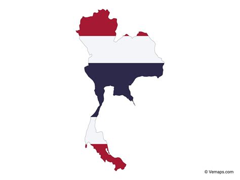 Flag Map Of Thailand Free Vector Maps
