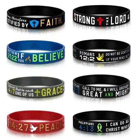 Bible verses about strength in hard times. 1pc Power of Faith Believe Grace Bible Verse Wristbands ...