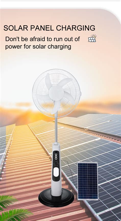 16 Inch 12v Dc Solar Fan Solar Powered Ac Dc Rechargeable Fan Price