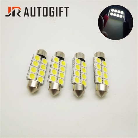 10pcs Festoon 5050 8smd 39mm 41mm 8 Led Light Dc 12v White Ft C5w Car Styling Interior Light