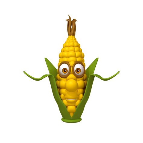 Corn Cartoon 3d Model Cgtrader