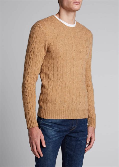 Ralph Lauren Purple Label Mens Cashmere Cable Knit Crewneck Sweater