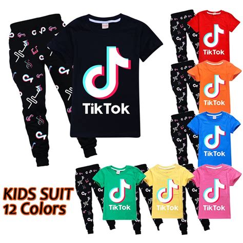 2020 New Fashion Tik Tok Kids Suit Casual Cotton T Shirt And Pants
