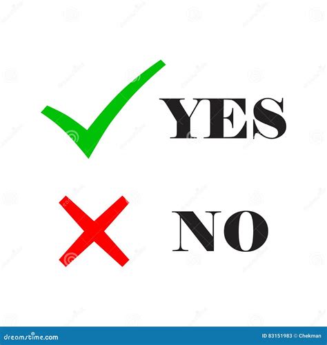 Yes And No Check Marks Vector Illustration Stock Illustration