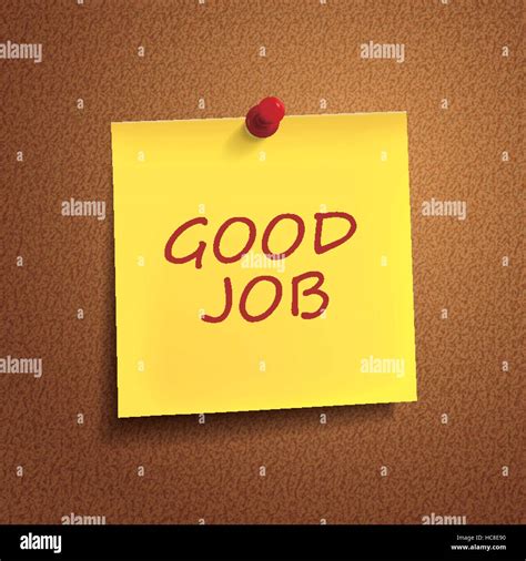 Good Job Words On Post It Over Brown Background Stock Vector Image