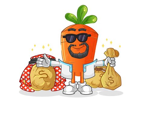 Premium Vector Carrot Rich Arabian Mascot Cartoon Vector