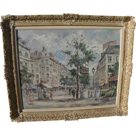 French art Paris mid 20th century impressionist street scene painting from jbfinearts on Ruby Lane