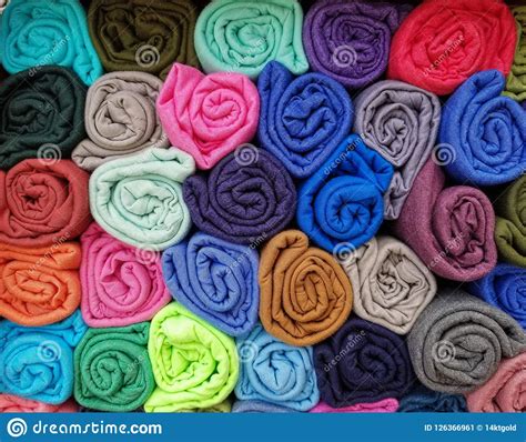Colorful Rolled T Shirts Stock Image Image Of Blue 126366961