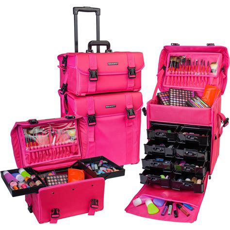 Shany Soft Makeup Artist Rolling Trolley Cosmetic Case With Free Set Of Mesh Bag Ebay