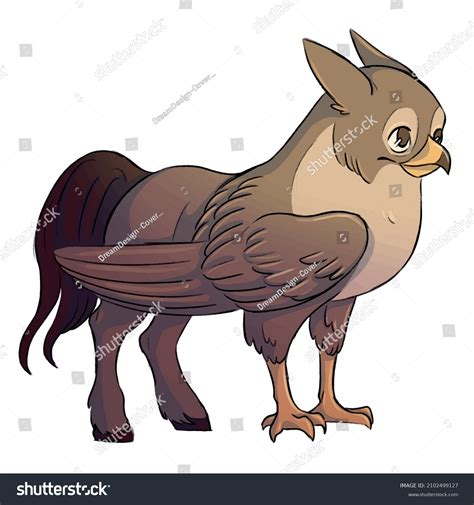 Cute Little Baby Cartoon Griffin Hippogriff Stock Vector Royalty Free