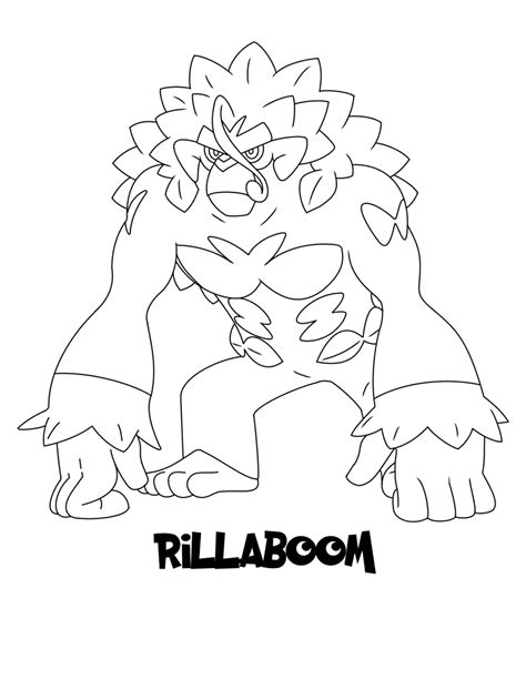 Rillaboom Pokemon Coloring Page Download Print Or Color Online For Free