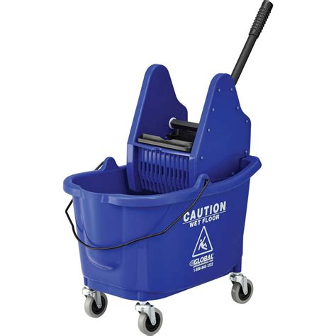 Mop Bucket And Wringer Combo With Down Press Blue