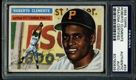 Lot Detail Roberto Clemente Ultra Rare Signed 1956 Topps 33 Baseball