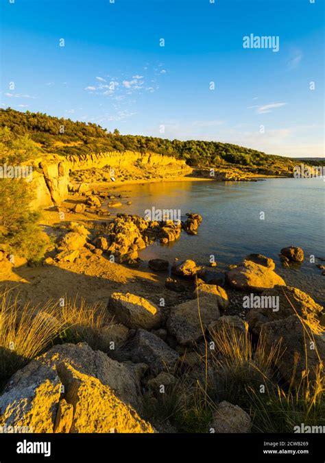 Dawn Light Tertiary Marl Marls And Sandstones Of Lopar Beach On Rab Island Croatia Europe Stock