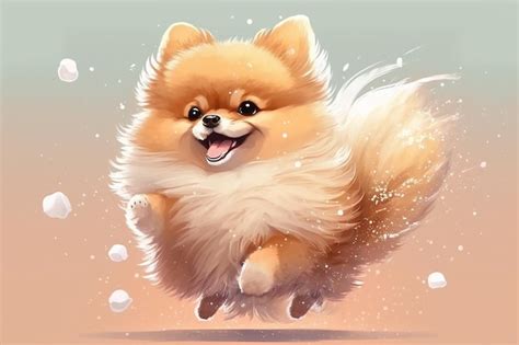 Premium Photo Cute Pomeranian Anime Eats Plays Runs And Smiles