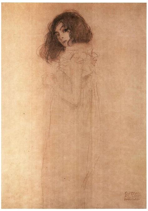 Gustav Klimt Austrian Art Nouveau Drawing Of A Girl Klimt Art Klimt Gustav Klimt