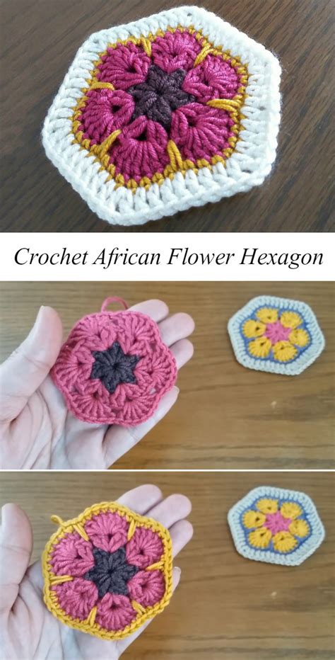 how to crochet african flower hexagon