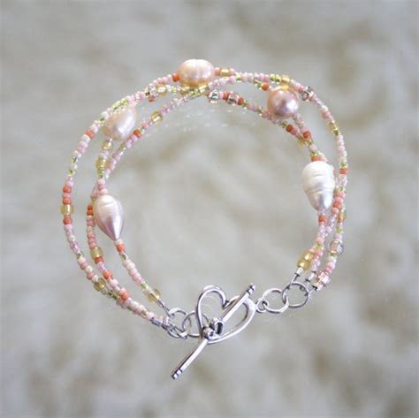 Romantic Pink Beaded And Pearl Bracelet With By Dmexclusives 2400
