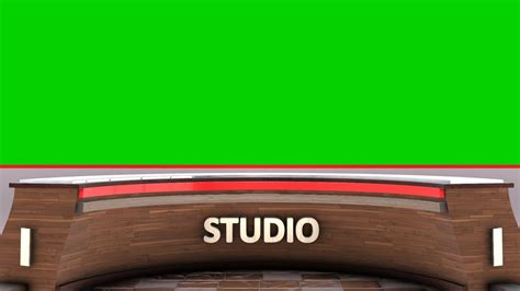 Virtual Studio Desk Green Screen Wooden News Desk Background Youtube