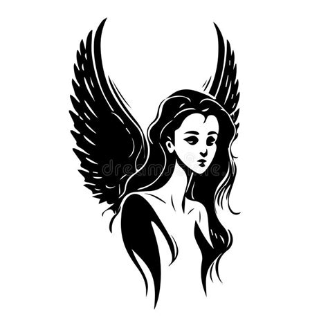 Angel Woman Vector Illustration Of Female Beauty Angel Silhouette Svg