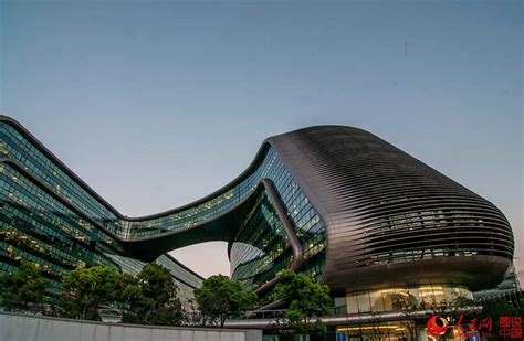 Futuristic Sky Soho Shanghais Iconic Landmark Building Peoples