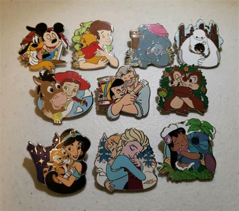 Disney Mystery Pins Disney Hugs Characters Complete Set Of 10 Mickey