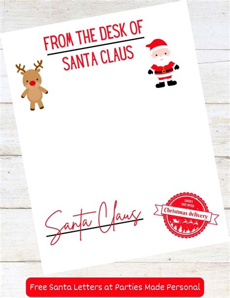 From The Desk Of Santa Claus Free Printable Santa Letterheads