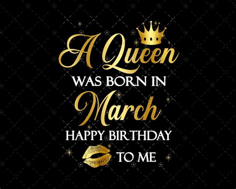 A Queen Was Born In March Svg March Birthday Svg Pisces Etsy