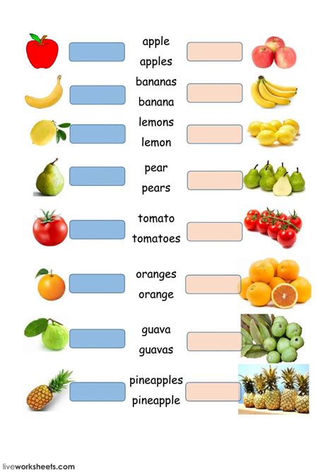 Fruit Interactive And Downloadable Worksheet You Can Do The Exercises