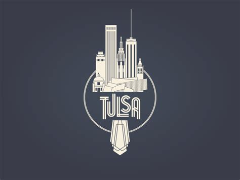 Art Deco Tulsa Skyline By Russell Wadlin On Dribbble