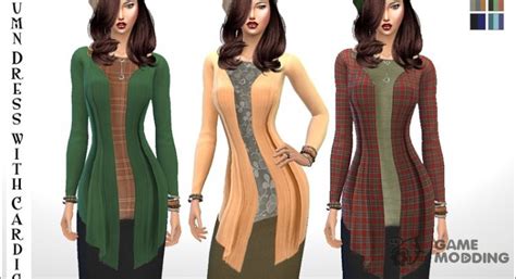 Dress With Cardigan For Sims 4