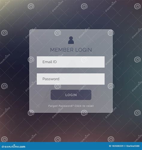 Modern Login Form Ui Design For Website And Application Stock Vector