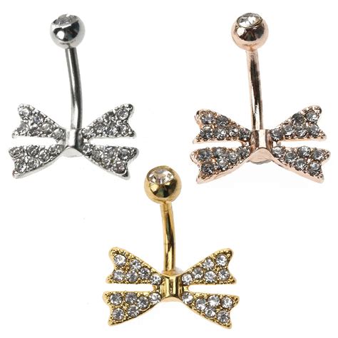Buy Cute Navel Ring Sexy Belly Button Piercing Bowknot Barbell Button Nipple