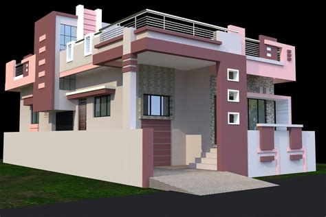 Front Side Middle Class Indian House Front Balcony Design