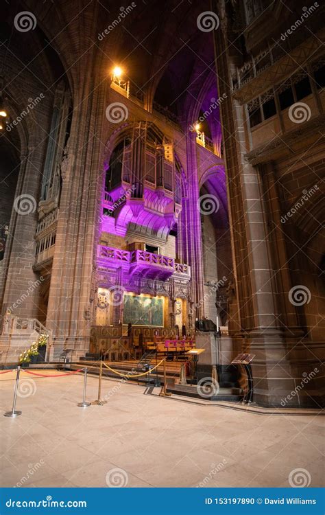 Liverpool Anglican Cathedral Interior Organ Loft Editorial Image
