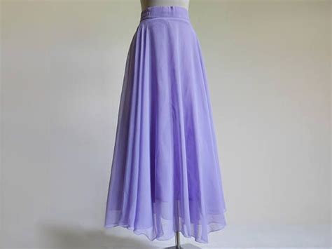 Lavender Chiffon Maxi Full Flare Skirt Formal Event High Waist Etsy Vintage Skirt Ball