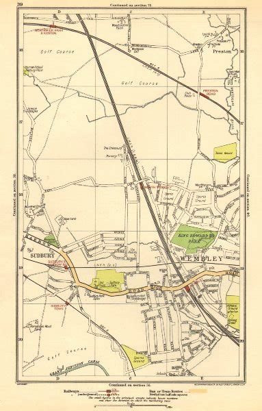 North Wembley Preston Road Sudbury Northwick Park Kenton 1923 Old Map