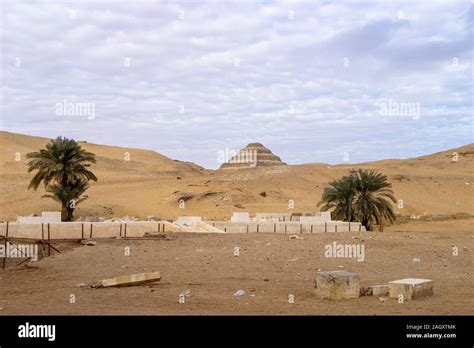 View Of The Step Pyramid Of Djoser In Saqqara Or Sakkara An Ancient Burial Ground In Egypt