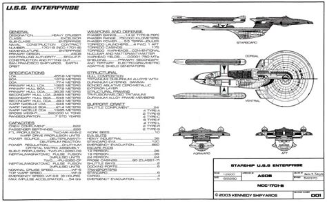 Technical Schematic Of The Excelsior Class Enterprise Ncc 1701 B Uss