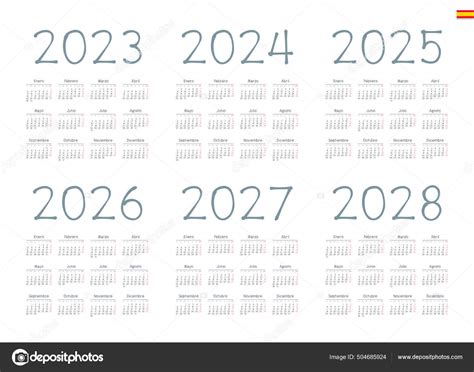Calendrier Espagnol 2022 2023 2024 2025 2026 2027 Sur Fond Image