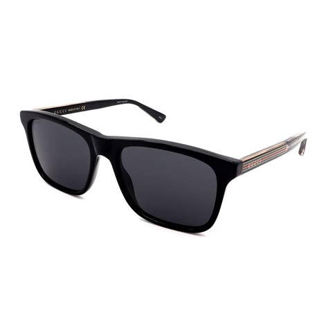 Men S Gg0381s 007 Square Sunglasses Black Gray Gucci Touch Of Modern