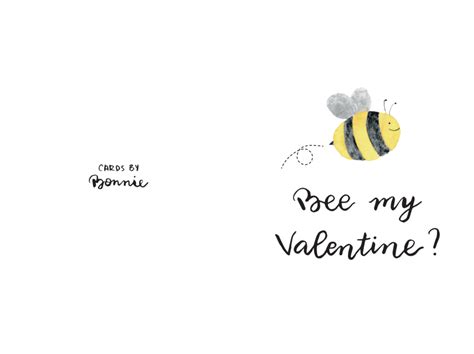 Free Valentines Day Printable Card Bee My Valentine Wonder Forest
