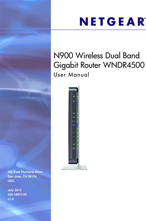 Netgear Wndr4500 Owner S Manual N900 Wireless Dual Band Gigabit Router User