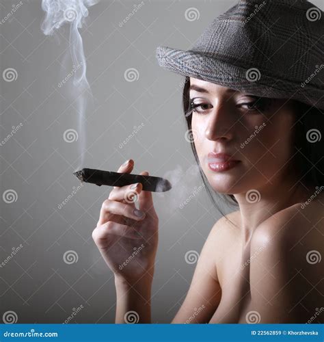 smoking beautiful woman cigar stock image image of perfect glamor 22562859